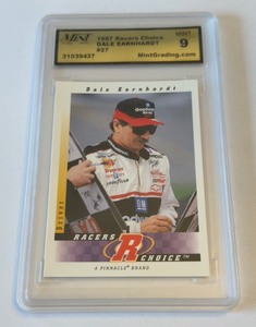 lot 143 image: Dale Earnhardt Jr. Graded 9 Mint 1997 Racers Choice #37 NASCAR Card