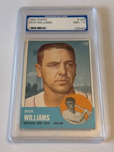 lot 144 image: Dick Williams Graded 7.5 NM 1963 Topps #328 Vintage Baseball Card