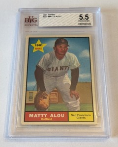 lot 147 image: Matty Alou BVG 5.5 EX 1961 Topps #327 Vintage Baseball Card