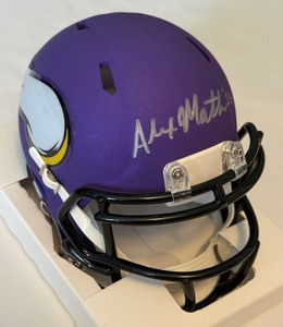 lot 20A image: Alexander Mattison Signed Minnesota Vikings Mini Helmet with COA