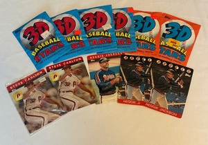 lot 224 image: 1985 and 1986 3D Baseball Stars Cards - Carlton, Jackson, and New in Package