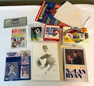 lot 231 image: Nolan Ryan Large Lot of Misc Collectibles - Book, Starting Lineup, Card, Calendar and More