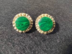 lot 52 image: Sterling & Malachite Earrings