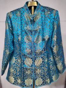 lot 30 image: Silk Asain Turquoise & Gold Jacket