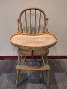 lot 28 image: Antique Sheybogan Chair Company Wooden High Chair