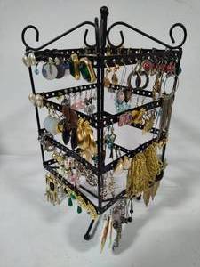 lot 70 image: Huge Lot of Assorted Costume Earrings  Holder
