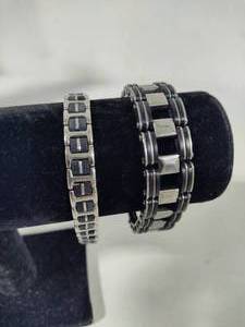 lot 74 image: Mens Stainless Steel Bracelets