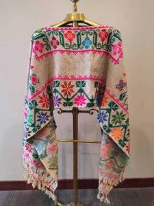 lot 29 image: Hand Embroidered Mexican PonchoScarf