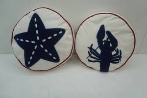 lot 65 image: Round Throw Pillows. 14 diameter