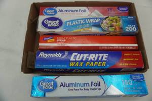 lot 87 image: Aluminum Foil, Plastic Wrap, Wax Paper