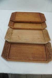 lot 97 image: 4 Wooden Lap trays