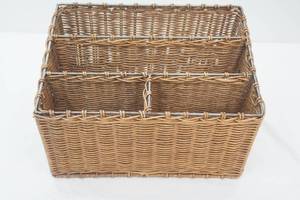 lot 114 image: Woven Wicker Desktop Letter Organizer
