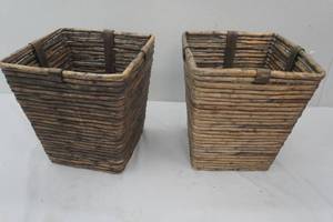 lot 115 image: 2 Wooden Wastebaskets