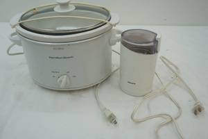 lot 117 image: Hamilton Beach Crock Pot & Electric Coffee Grinder