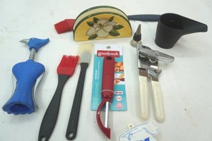 lot 130 image: Can Opener, Wine Opener, Peeler, Ceramic Napkin Holder