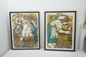 lot 233 image: Carter Holman Paintings. Fall of Falls 71100 & The Great Shock (when wheat was wheat) 775