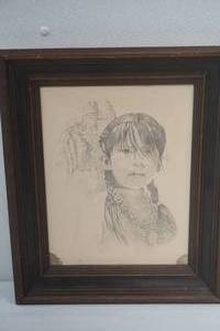 lot 236 image: Nancy Williams 1981. Numbered 3250. Framed Pencil Drawing.
