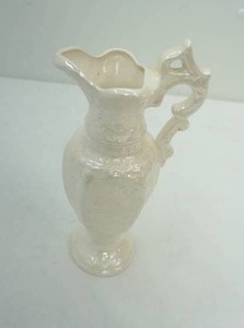 lot 242 image: Vintage Iridescent Lusterware Ceramic Pitcher 11 tall
