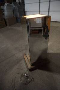 lot 263 image: Mid-Century Modern Light-Up Display Pedestal wWooden Base