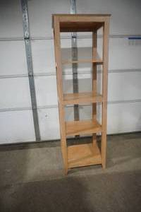 lot 264 image: Wooden Shelf 19x 15x 59 tall
