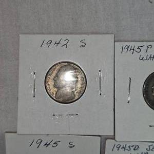 Jefferson Carded War Nickels, Qty 7