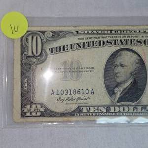 lot 16 image: 1953 $10 Silver Certificate, VFXF