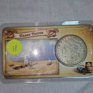 lot 18 image: 1921 Morgan $1 Wagon Train Series