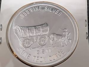 Golden State Mint 1 oz .999 Fine Silver Round - Wagon & Miner Design
