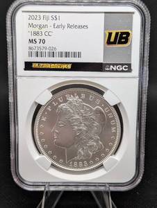 lot 103 image: Fiji S$1 Morgan Dollar 1883-CC MS70 Early Releases - 2023