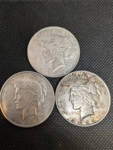 lot 108 image: 1922 Peace Dollar - Lot of 3 Coins