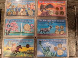 lot 130 image: The Americana Series Coin Card Set - 6 Cards