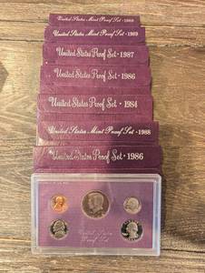 lot 139 image: United States Mint Proof Set - 1984-1989 (Lot of 7)