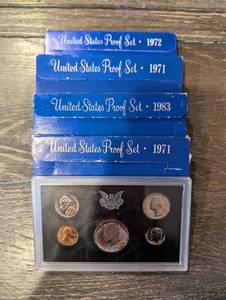 lot 147 image: United States Proof Set - Lot of 4 (1971 x2, 1972, 1983)