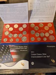 lot 149 image: United States Mint Uncirculated Coin Sets - Lot of 4 (2011 & 2013) - Philadelphia Mint