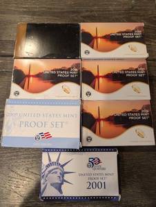 lot 150 image: United States Mint Proof Set Collection - Lot of 7
