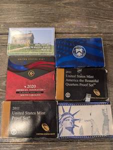 lot 153 image: United States Mint Proof Sets & Quarters Lot of 6 Sets (1999-2020)