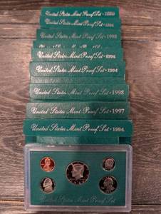lot 164 image: United States Mint Proof Sets 1994-1998 (Lot Of 10)