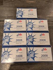 lot 177 image: 2008 United States Mint Proof Set - Lot of 7