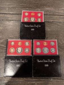 lot 180 image: United States Proof Sets 1980(2), 1982- lot Of 3