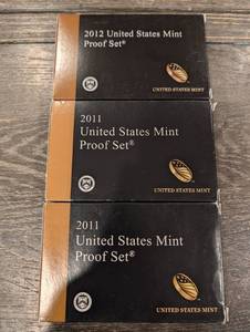 lot 181 image: United States Mint Proof Sets - 2011 (2) & 2012 (1) - Original Packaging (Lot of 3)