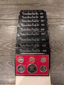 lot 186 image: United States Proof Sets 1973-1981 Collection (Multi-Set Lot) (Lot Of 10)