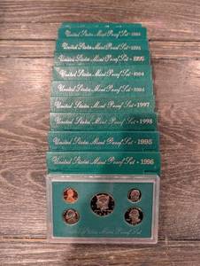 lot 193 image: United States Mint Proof Set - (Lot Of 10 Assorted Years)