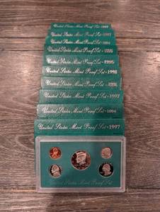 lot 196 image: United States Mint Proof Set - Multi-Year Lot (10 Sets) 1994-1998