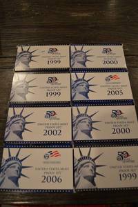 lot 206 image: United States Mint Proof Sets - 50 State Quarters, Lot of 8 (1999-2006)
