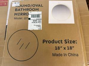 lot 3 image: 18 x 18 Rounded Bathroom Mirror