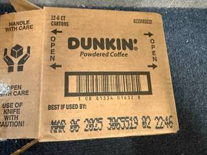 lot 205 image: 12 Cartons Of Dunkin Powdered Instant Coffee