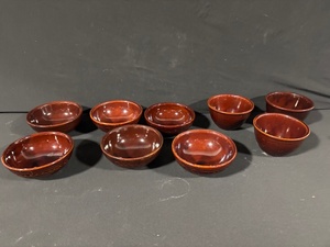 lot 16 image: Brown Glazed Ceramic Bowls
