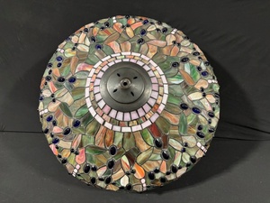 lot 62 image: Round Mosaic Glass Lamp Shade - GreenPink Colors