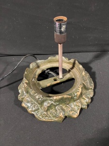 lot 64 image: Rock-Textured Ring Lamp Base with Center Post