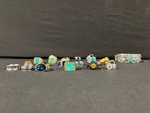 Assorted Turquoise & Gemstone Rings - Silver & Gold Tones